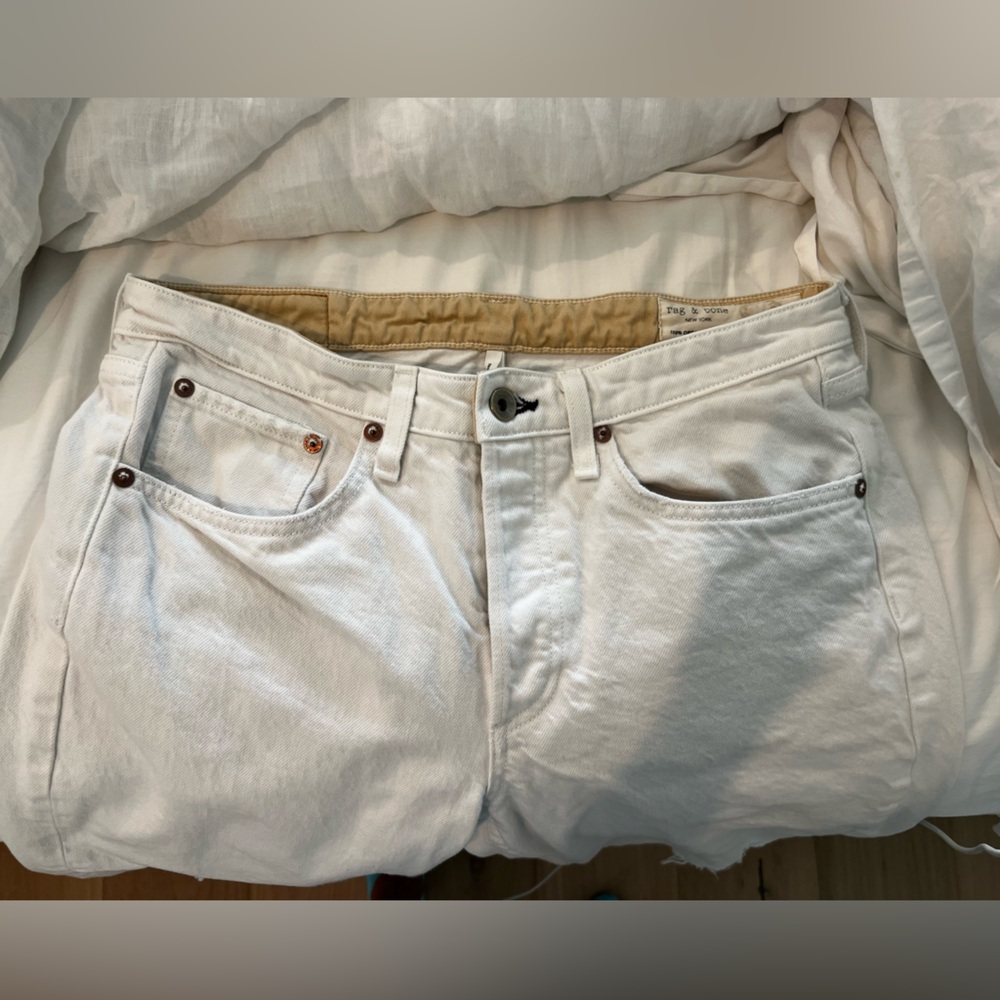 Rag & Bone Off-White Organic Cotton Jeans